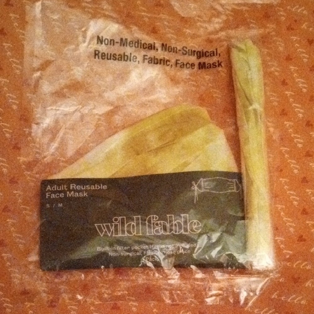 Wild Fable Yellow Reusable Face Mask 1 Pack